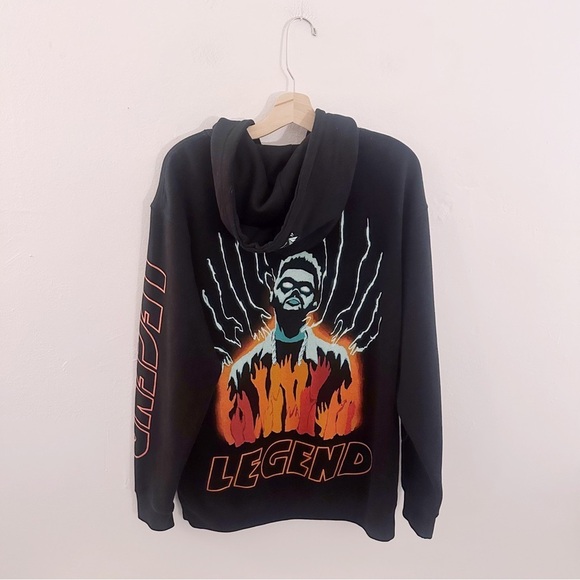 The Weeknd Legend of Fall Tour Hoodie Black Long Sleeve Pullover - Picture 4 of 5